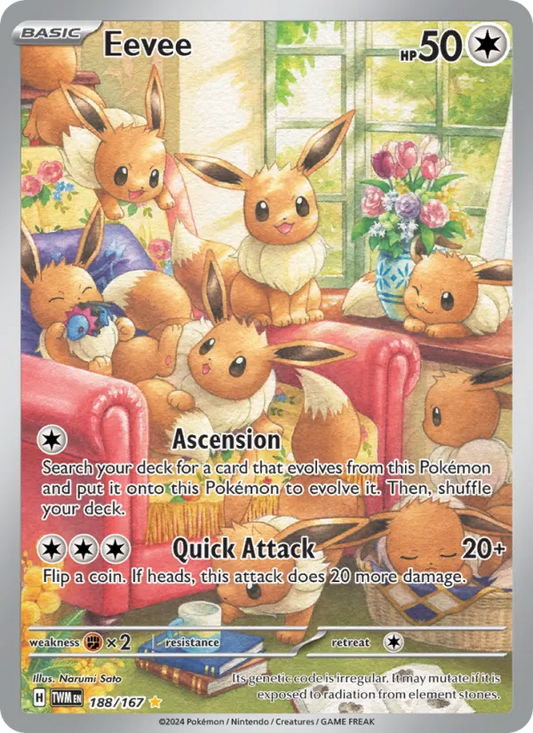 Eevee Holo 188/167 Twilight Masquerade Pokémon Card
