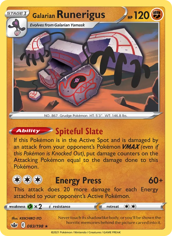 Galarian Runerigus Reverse Holo 083/198 Chilling Reign Pokémon Card