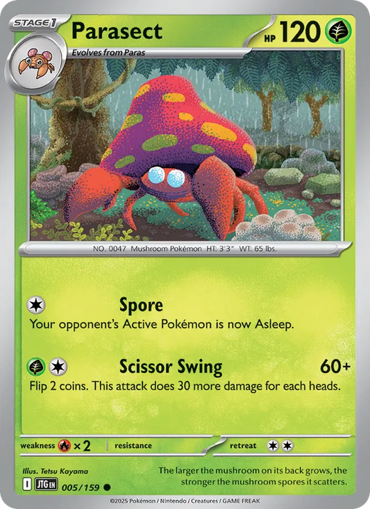 Parasect Normal 005/159 Journey Together Pokémon Card