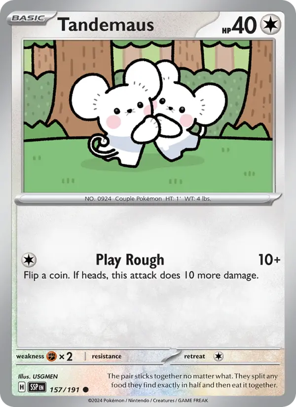 Tandemaus Reverse Holo 157/191 Surging Sparks Pokémon Card