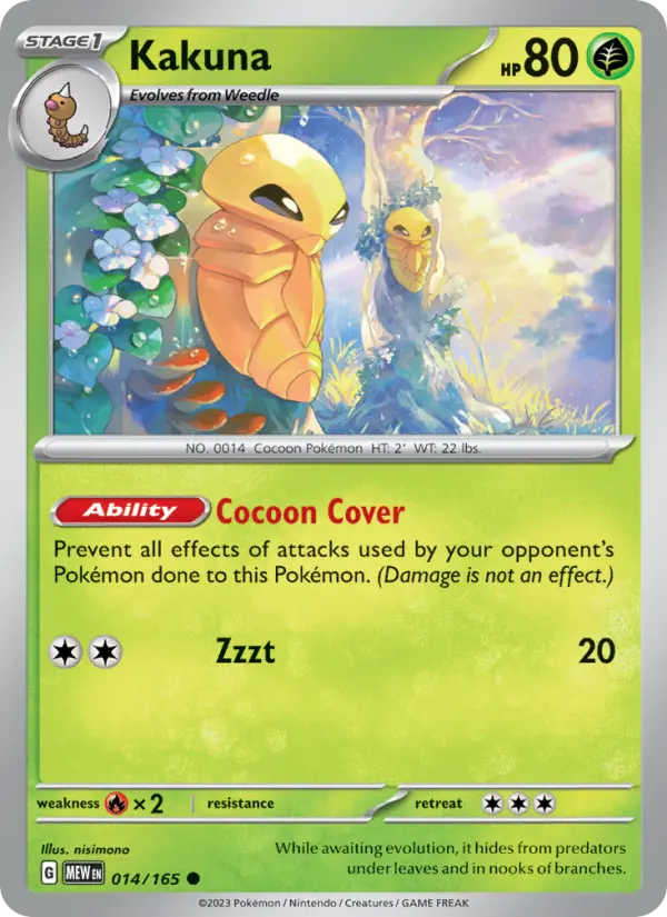 Kakuna Reverse Holo 014/165 151 Pokémon Card