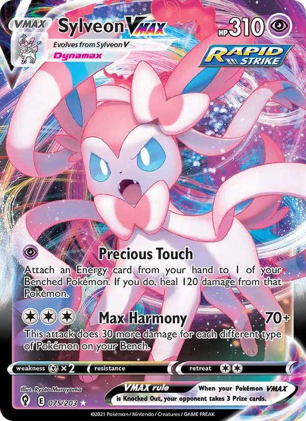 Sylveon VMAX Holo 075/203 Evolving Skies Pokémon Card