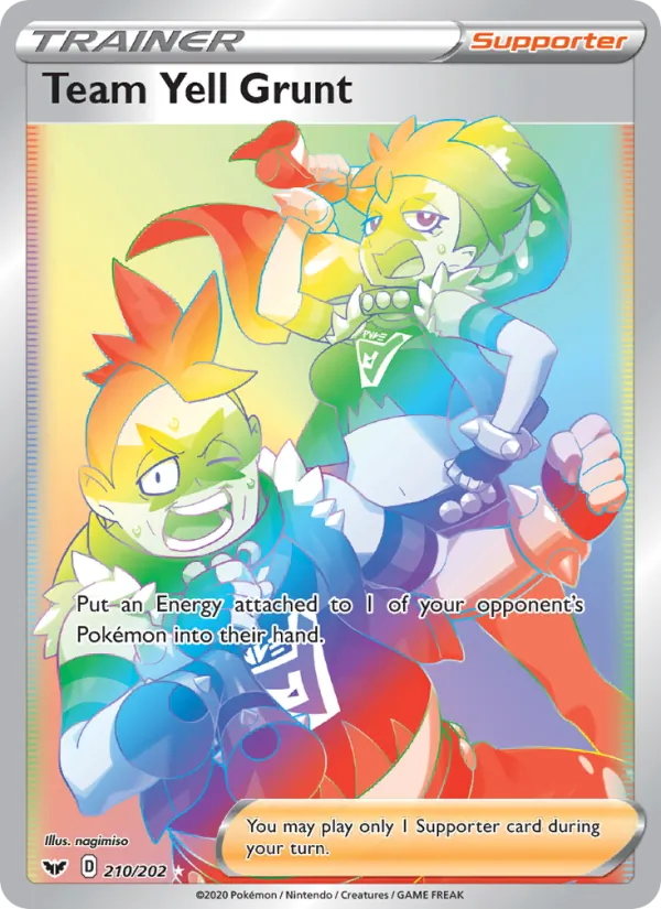 Team Yell Grunt Holo 210/202 Sword & Shield Pokémon Card