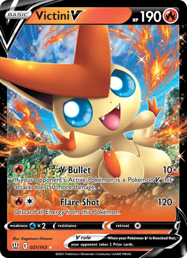 Victini V Holo 021/163 Battle Styles Pokémon Card