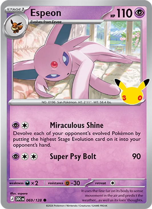 Espeon Normal 069/128 30th Celebration Pokémon Card
