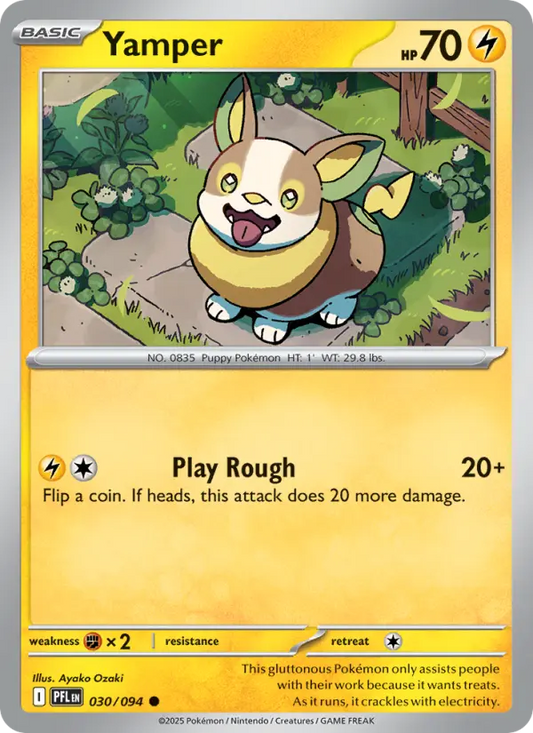 Yamper Reverse Holo 030/94 Phantasmal Flames Pokémon Card