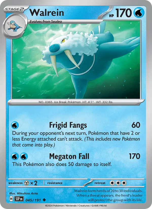 Walrein Reverse Holo 045/191 Surging Sparks Pokémon Card