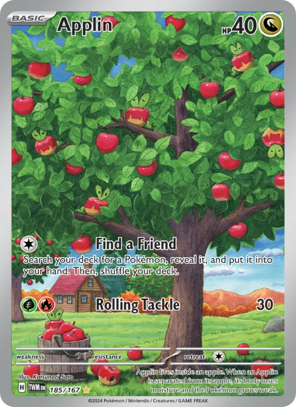 Applin Holo 185/167 Twilight Masquerade Pokémon Card