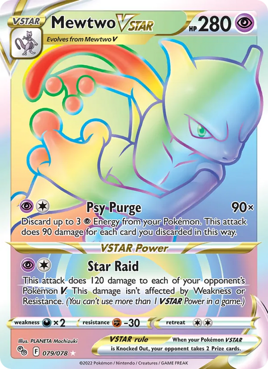 Mewtwo VSTAR Holo 079/78 Pokémon GO Pokémon Card