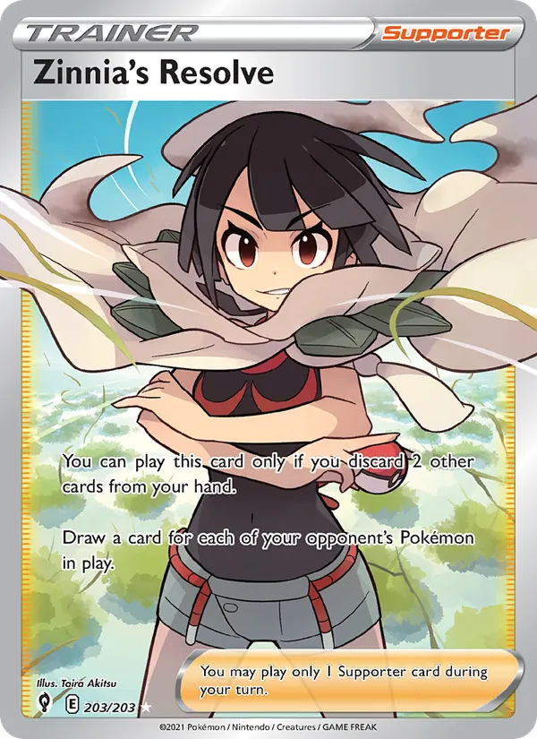 Zinnia's Resolve Holo 203/203 Evolving Skies Pokémon Card