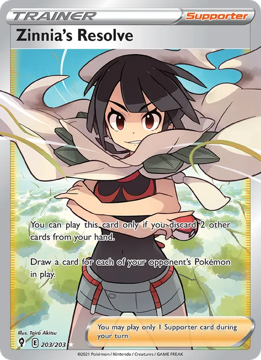 Zinnia's Resolve Holo 203/203 Evolving Skies Pokémon Card