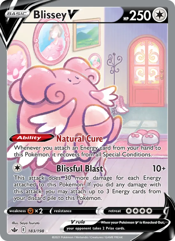 Blissey V Holo 183/198 Chilling Reign Pokémon Card