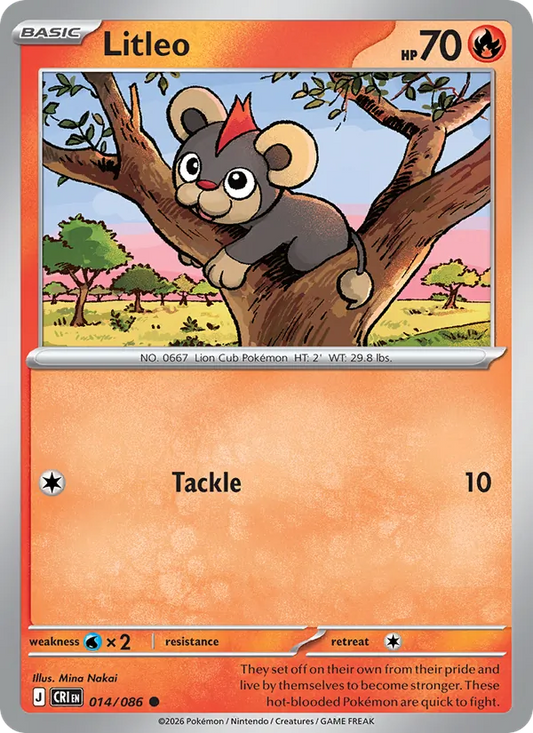 Litleo Normal 014/86 Chaos Rising Pokémon Card