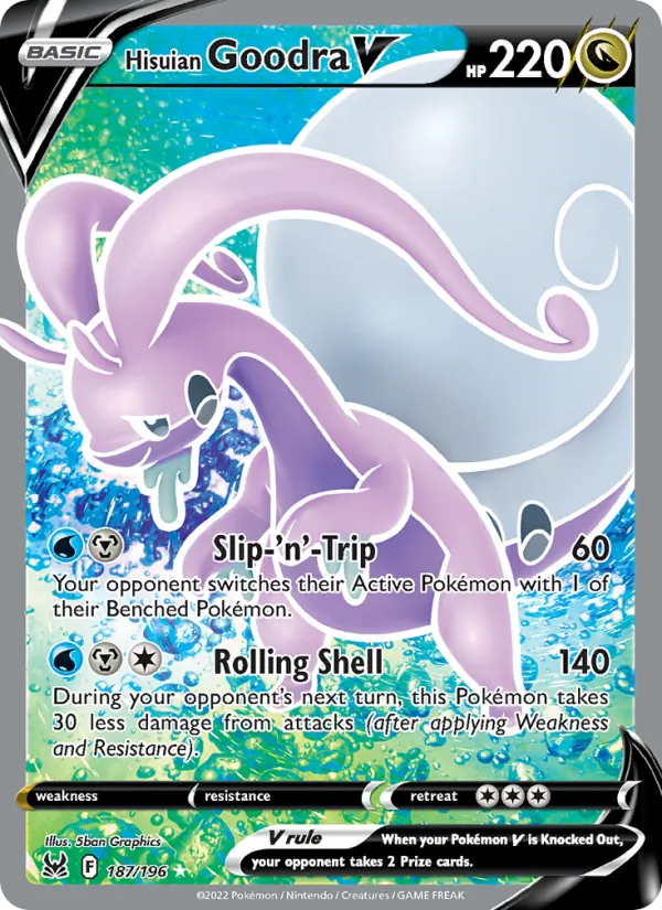 Hisuian Goodra V Holo 187/196 Lost Origin Pokémon Card