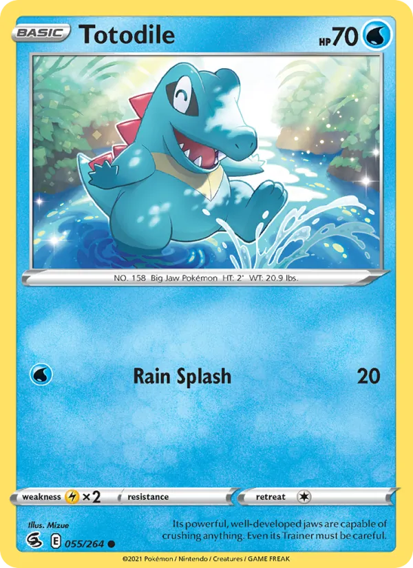 Totodile Reverse Holo 055/264 Fusion Strike Pokémon Card