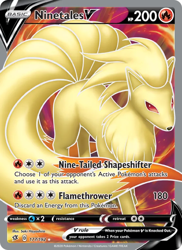 Ninetales V Holo 177/192 Rebel Clash Pokémon Card