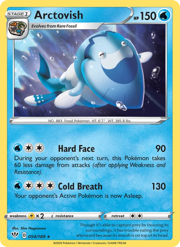 Arctovish Reverse Holo 054/189 Darkness Ablaze Pokémon Card