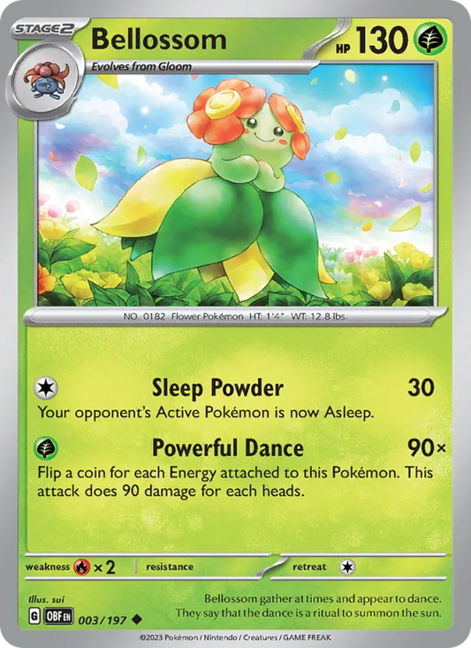 Bellossom Normal 003/197 Obsidian Flames Pokémon Card