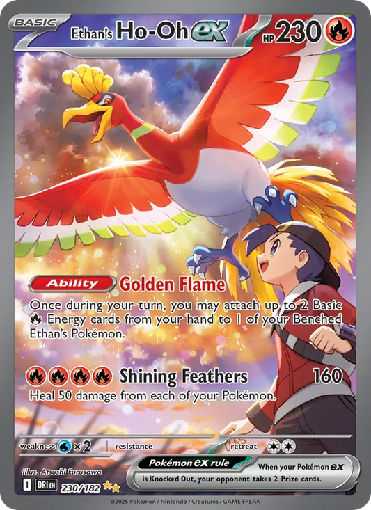 Ethan's Ho-Oh ex Holo 230/182 Destined Rivals Pokémon Card