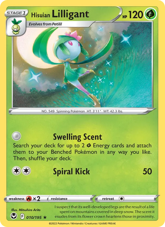 Hisuian Lilligant Reverse Holo 010/195 Silver Tempest Pokémon Card