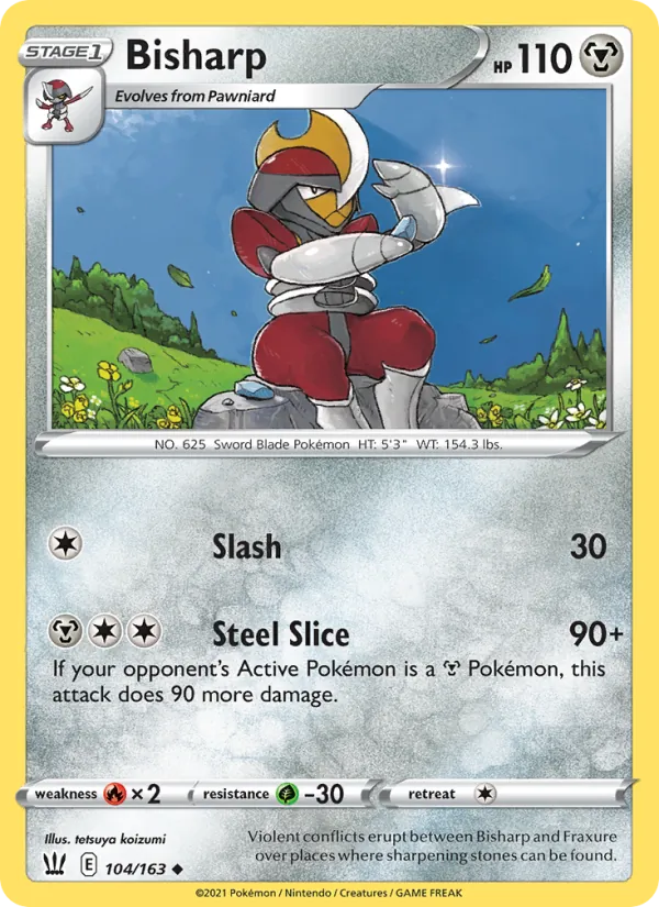 Bisharp Reverse Holo 104/163 Battle Styles Pokémon Card
