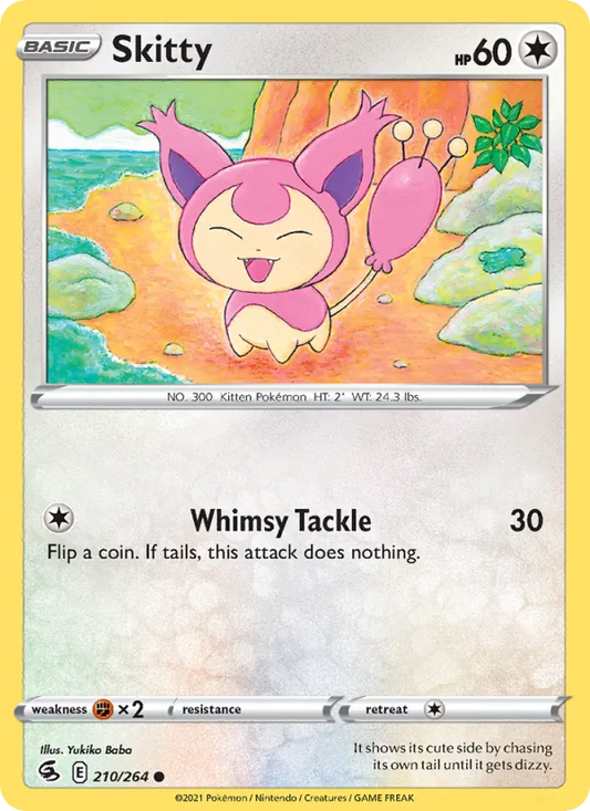 Skitty Reverse Holo 210/264 Fusion Strike Pokémon Card