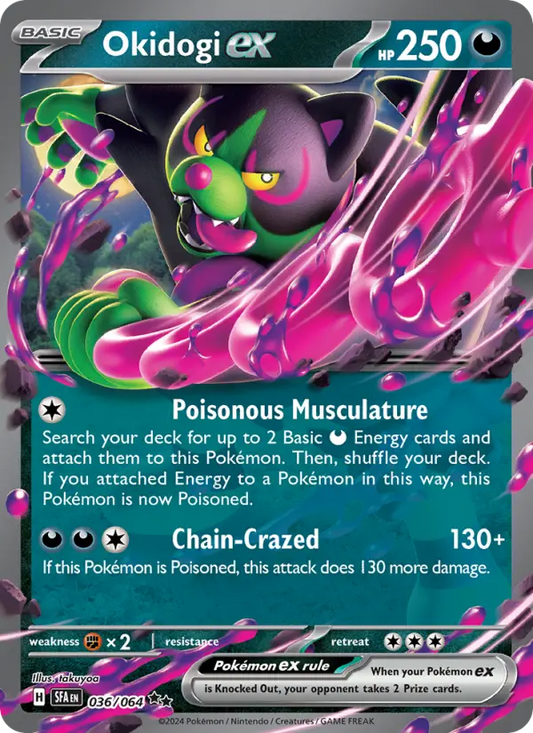 Okidogi ex Holo 036/64 Shrouded Fable Pokémon Card
