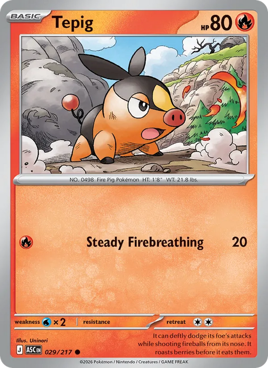 Tepig Normal 029/217 Ascended Heroes Pokémon Card