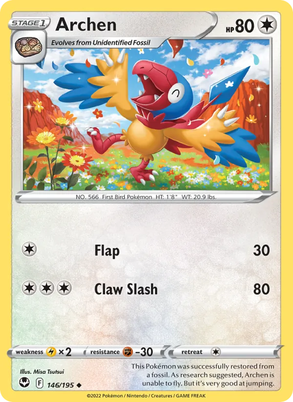 Archen Reverse Holo 146/195 Silver Tempest Pokémon Card