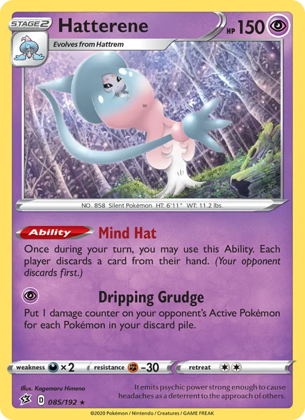 Hatterene Reverse Holo 085/192 Rebel Clash Pokémon Card