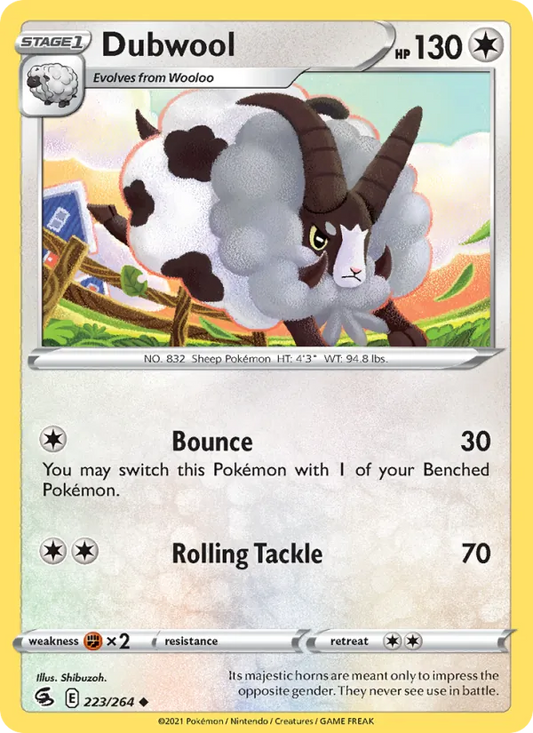 Dubwool Normal 223/264 Fusion Strike Pokémon Card