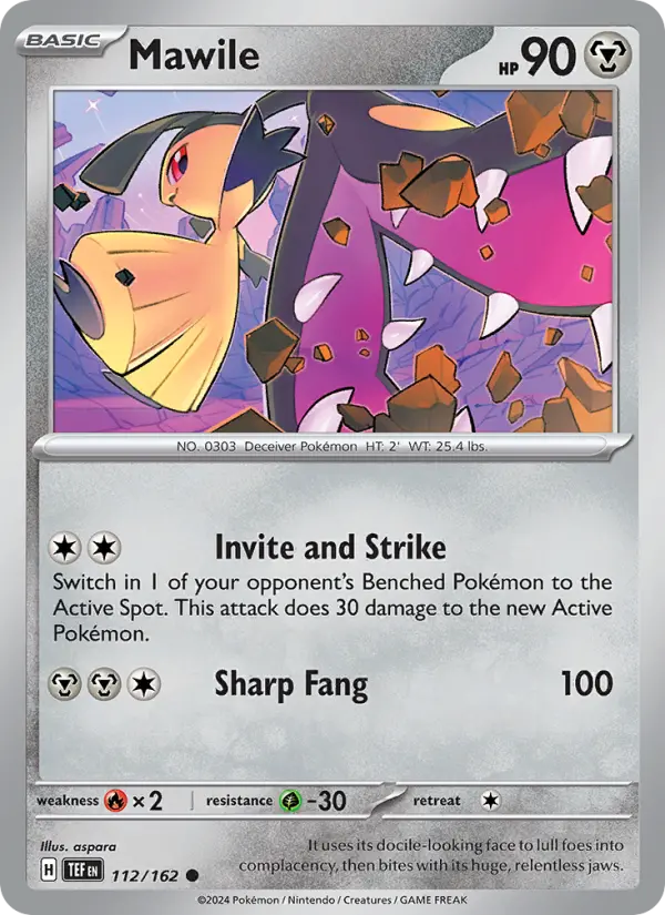 Mawile Reverse Holo 112/162 Temporal Forces Pokémon Card