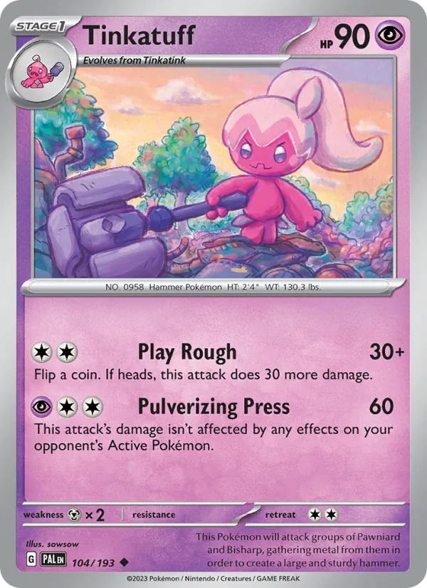 Tinkatuff Normal 104/193 Paldea Evolved Pokémon Card