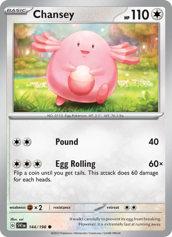 Chansey Non-Foil 144/198 Scarlet & Violet Pokémon Card