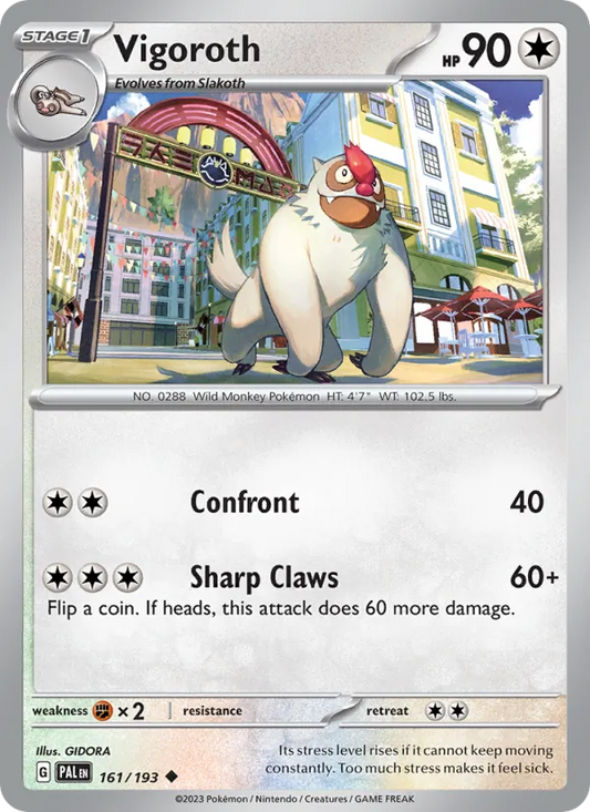 Vigoroth Normal 161/193 Paldea Evolved Pokémon Card