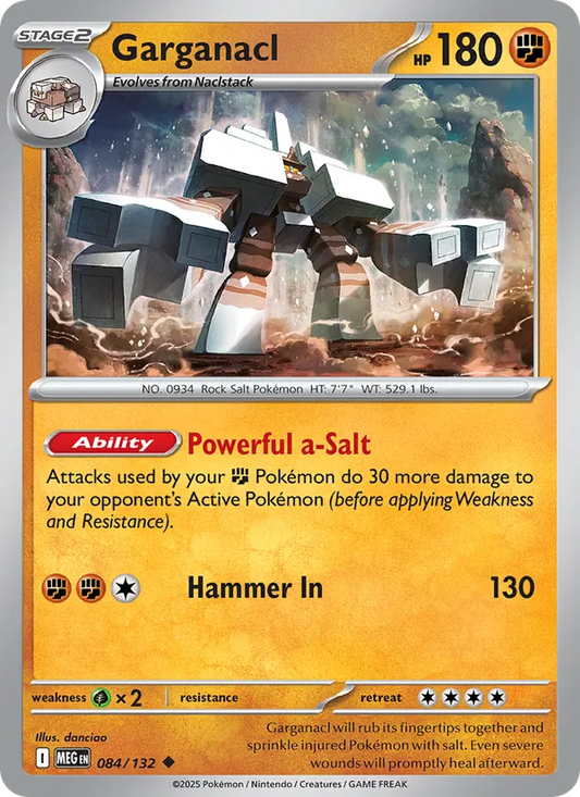 Garganacl Normal 084/132 Mega Evolution Pokémon Card