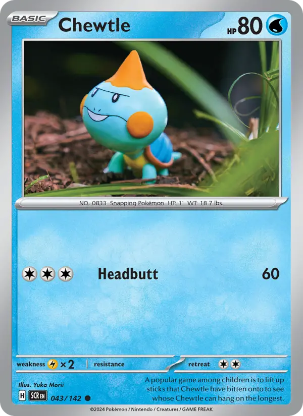 Chewtle Reverse Holo 043/142 Stellar Crown Pokémon Card