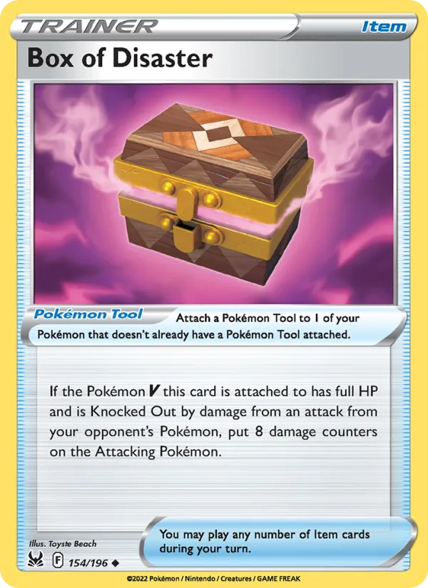 Box of Disaster Reverse Holo 154/196 Lost Origin Pokémon Card