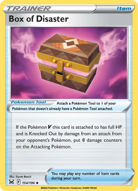Box of Disaster Reverse Holo 154/196 Lost Origin Pokémon Card