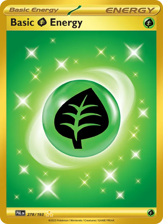 Basic Grass Energy Holo 278/193 Paldea Evolved Pokémon Card