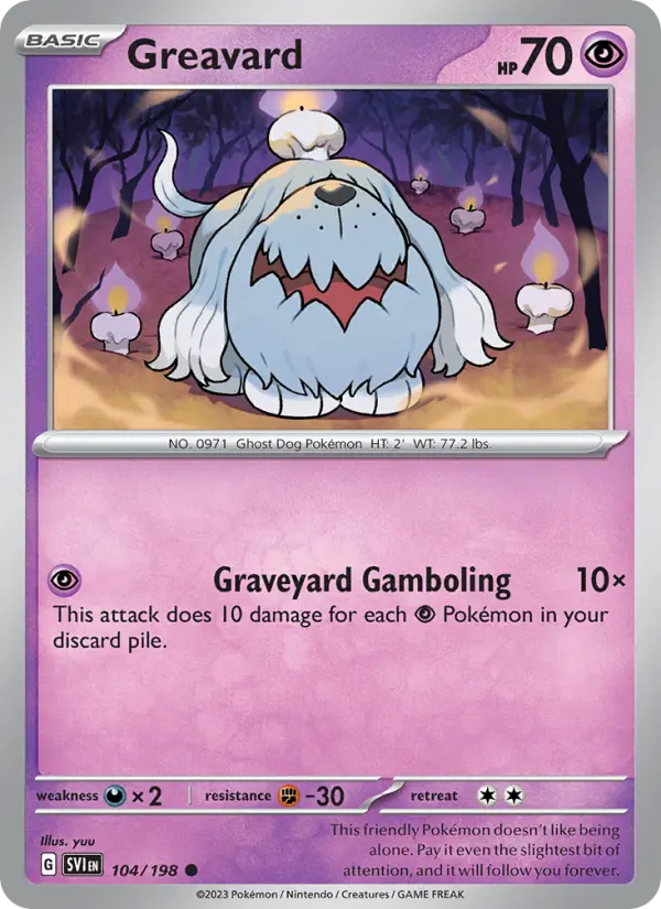 Greavard Non-Foil 104/198 Scarlet & Violet Pokémon Card
