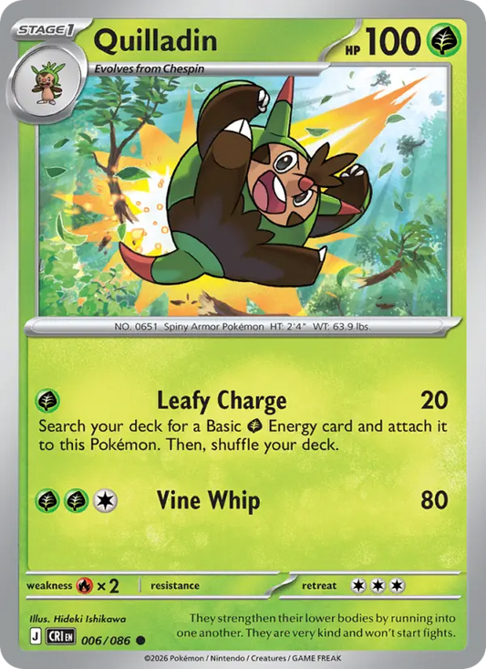Quilladin Non-Foil 006/86 Chaos Rising Pokémon Card