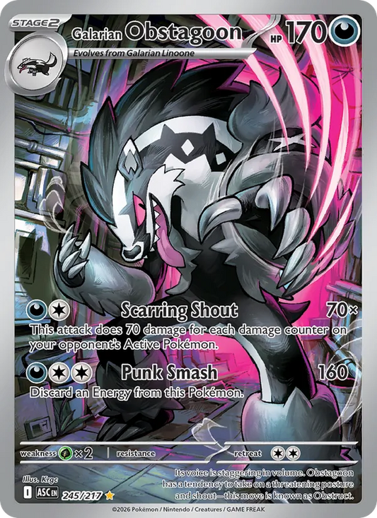Galarian Obstagoon Holo 245/217 Ascended Heroes Pokémon Card