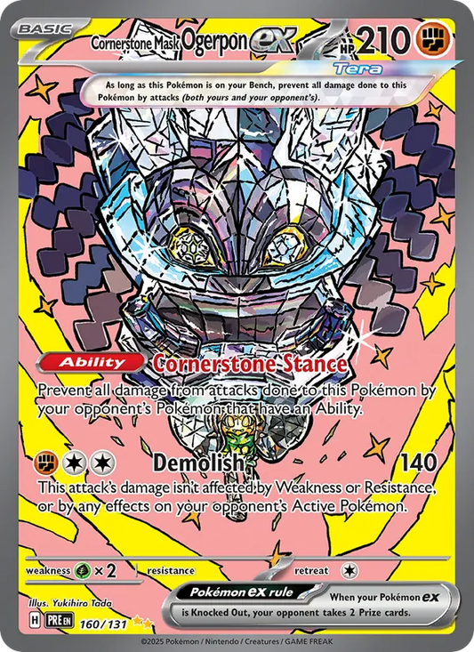 Cornerstone Mask Ogerpon ex Holo 160/131 Prismatic Evolutions Pokémon Card
