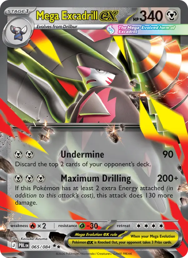 Mega Excadrill ex Holo 065/84 Pitch Black Pokémon Card