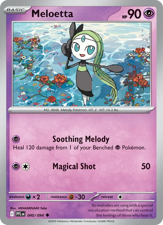 Meloetta Non-Holo 040/94 Phantasmal Flames Pokémon Card