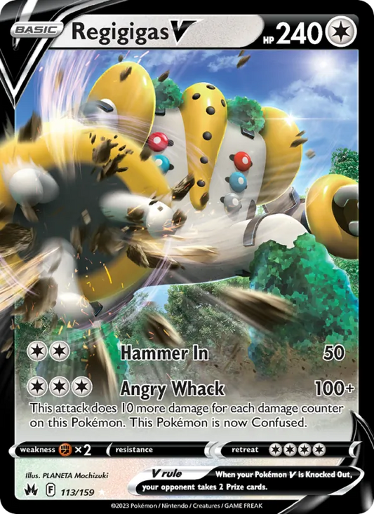 Regigigas V Holo 113/159 Crown Zenith Pokémon Card