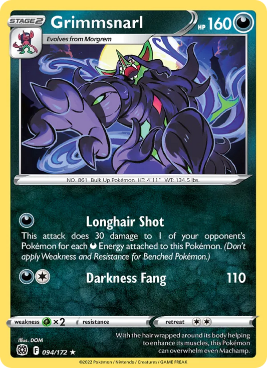 Grimmsnarl Reverse Holo 094/172 Brilliant Stars Pokémon Card