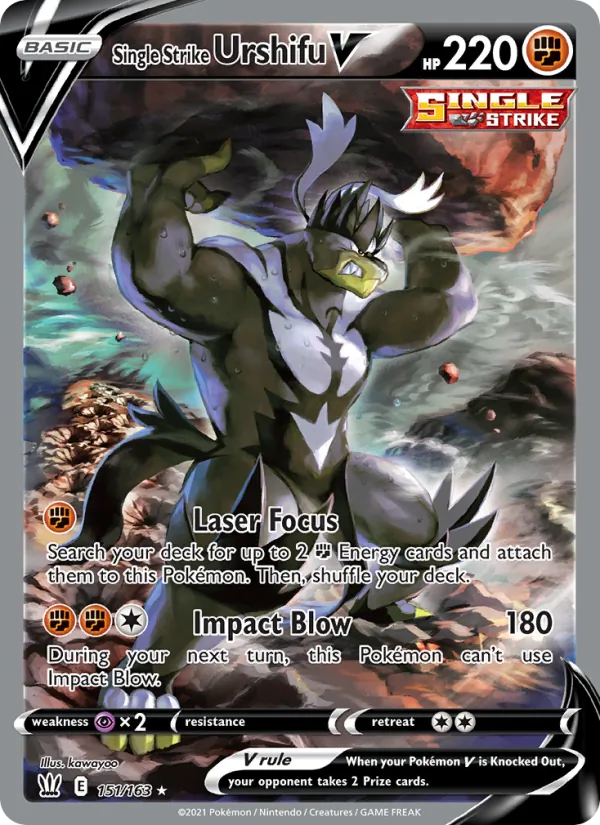 Single Strike Urshifu V Holo 151/163 Battle Styles Pokémon Card