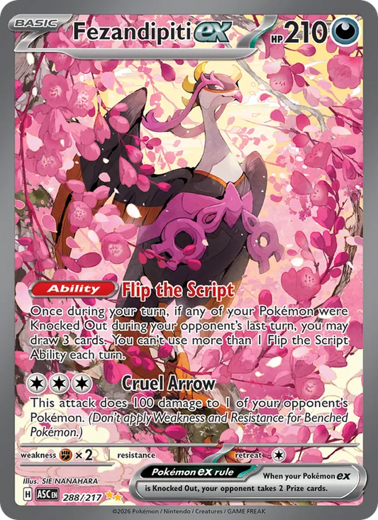Fezandipiti ex Holo 288/217 Ascended Heroes Pokémon Card